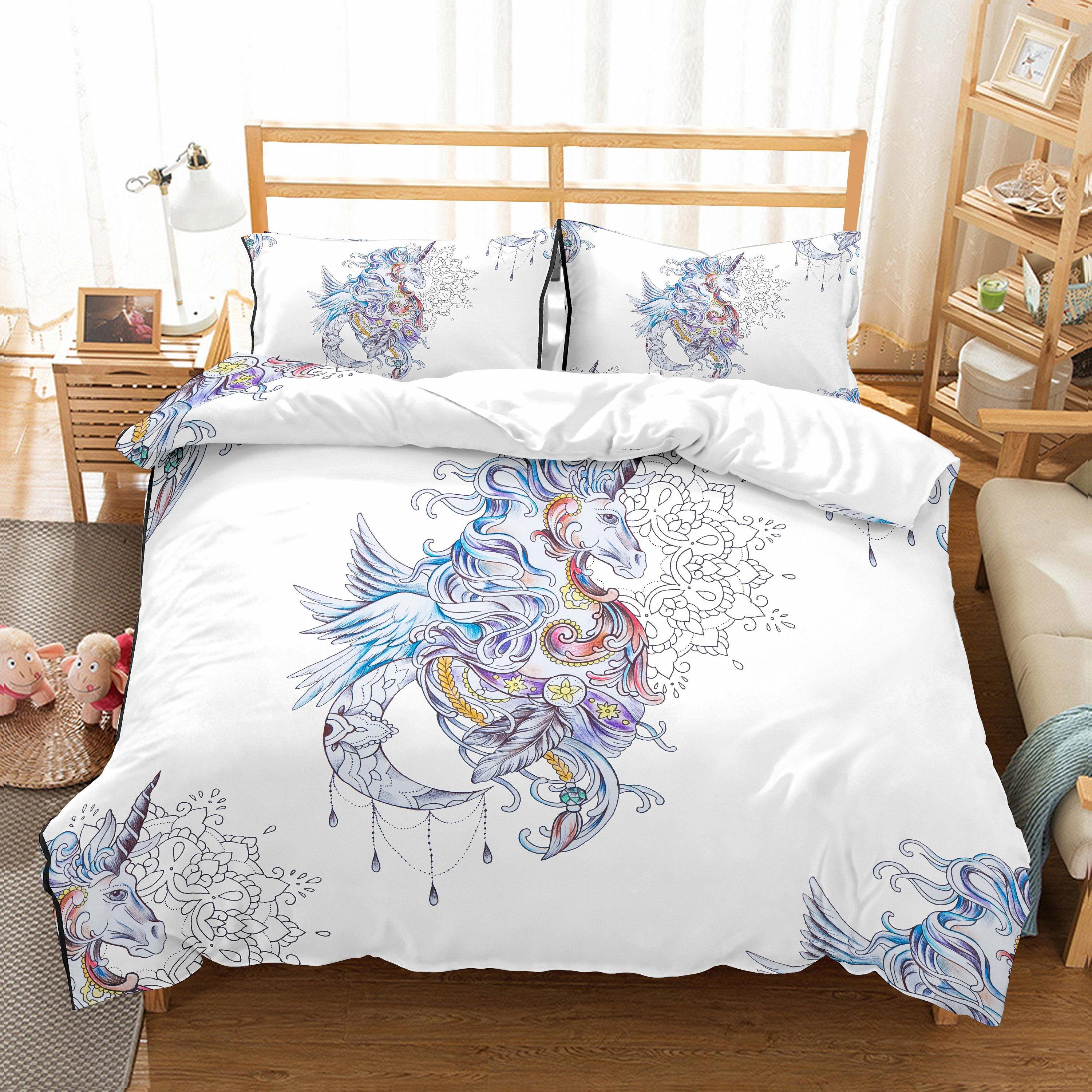 3D Dreamy  Unicorn  Quilt Cover Set Bedding Set Pillowcases- Jess Art Decoration