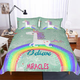 3D Rainbow  Dreamy  Unicorn  Quilt Cover Set Bedding Set Pillowcases- Jess Art Decoration
