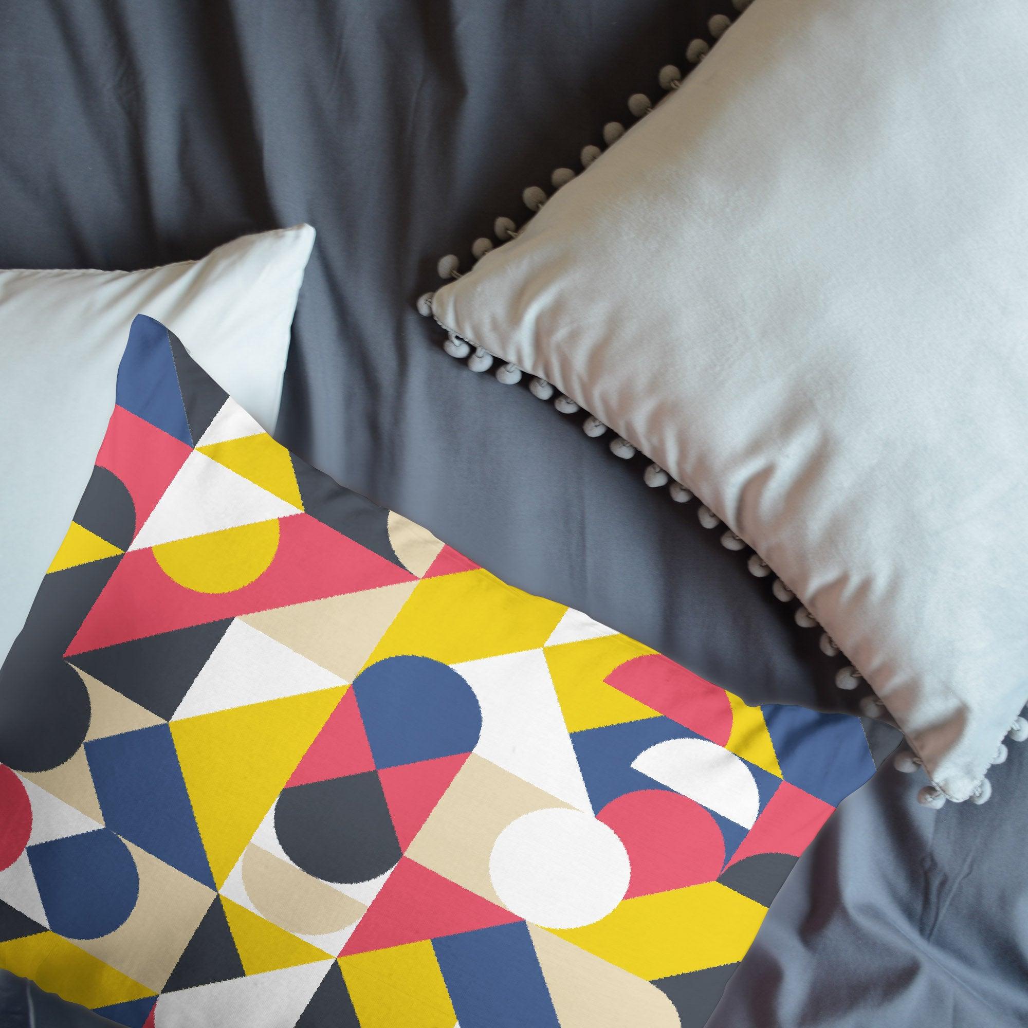 3D Colorful, Geometric shape Bedding Set Quilt Cover Quilt Duvet Cover ,Pillowcases Personalized  Bedding,Queen, King ,Full, Double 3 Pcs- Jess Art Decoration