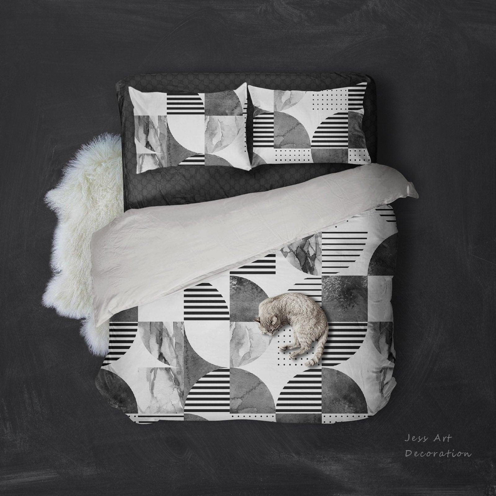 3D Abstract graphic Bedding Set Quilt Cover Quilt Duvet Cover ,Pillowcases Personalized  Bedding,Queen, King ,Full, Double 3 Pcs- Jess Art Decoration