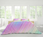 3D Color stripe Bedding Set Quilt Cover Quilt Duvet Cover ,Pillowcases Personalized  Bedding,Queen, King ,Full, Double 3 Pcs- Jess Art Decoration