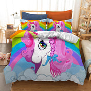 3D Cartoon  Unicorn  Quilt Cover Set Bedding Set Pillowcases- Jess Art Decoration