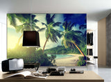 3D  Coconut trees, tropical scenery Wallpaper- Jess Art Decoration