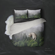 3D Dense fog  Pine forest  Quilt Cover Set Bedding Set Pillowcases- Jess Art Decoration