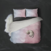 3D Pink  Soft  Feathery  Quilt Cover Set Bedding Set Pillowcases- Jess Art Decoration