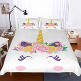 3D Cartoon  Unicorn  Quilt Cover Set Bedding Set Pillowcases- Jess Art Decoration