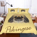 3D Cartoon dog  Pekingese  Quilt Cover Set Bedding Set Pillowcases- Jess Art Decoration