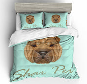 3D Dog  SharPei  Quilt Cover Set Bedding Set Pillowcases- Jess Art Decoration