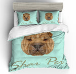 3D Dog  SharPei  Quilt Cover Set Bedding Set Pillowcases- Jess Art Decoration