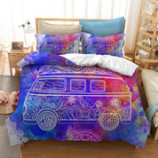3D Peace Car Colorful  Quilt Cover Set Bedding Set Pillowcases- Jess Art Decoration