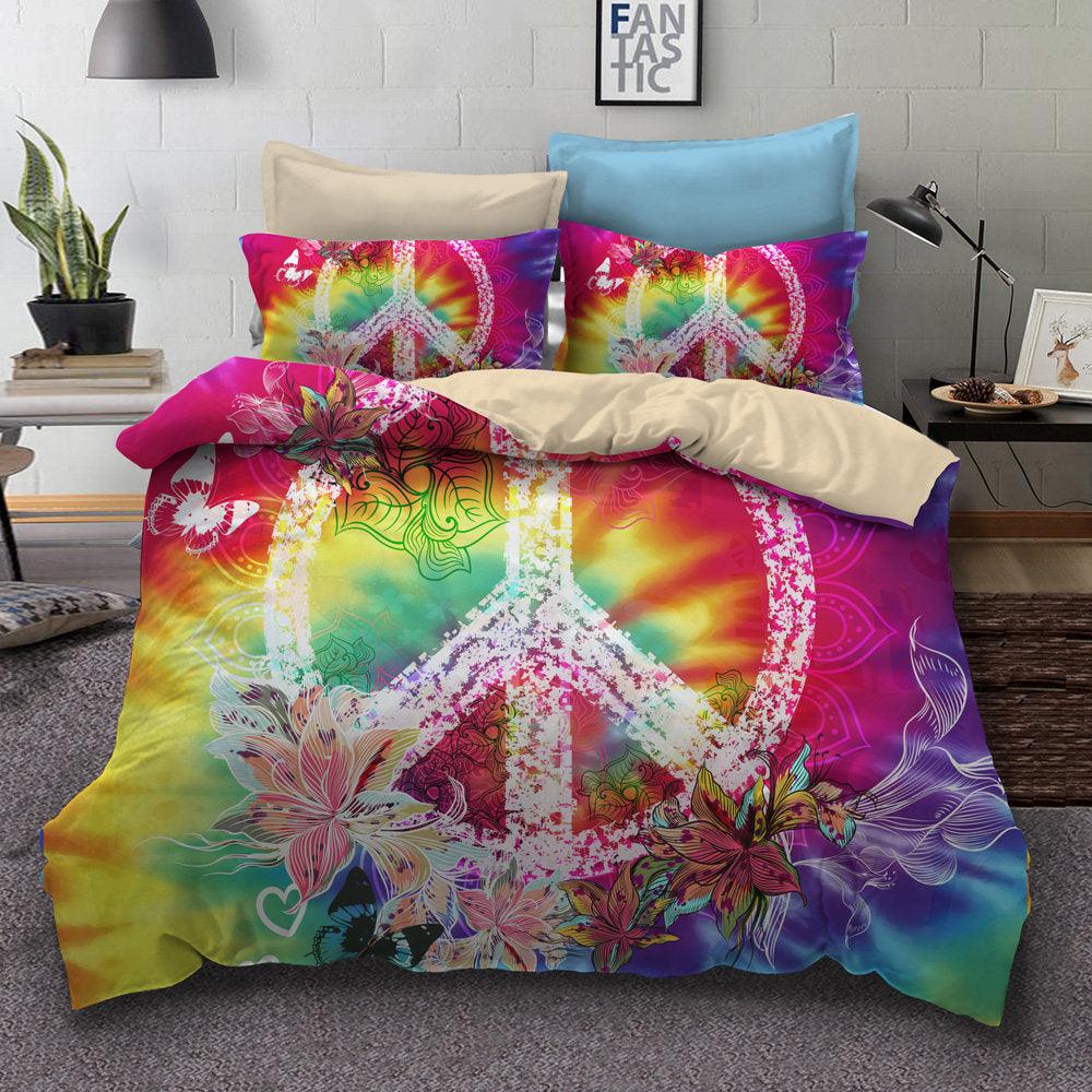 3D Peace  Colorful Flower  Quilt Cover Set Bedding Set Pillowcases- Jess Art Decoration