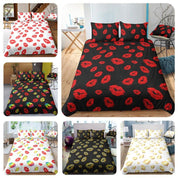 3D White Kiss   Quilt Cover Set Bedding Set Pillowcases- Jess Art Decoration