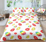 3D White Colorful Kiss   Quilt Cover Set Bedding Set Pillowcases- Jess Art Decoration