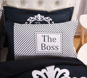 3D White Black Boss  Quilt Cover Set Bedding Set Pillowcases- Jess Art Decoration
