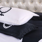 3D White Black   Quilt Cover Set Bedding Set Pillowcases- Jess Art Decoration