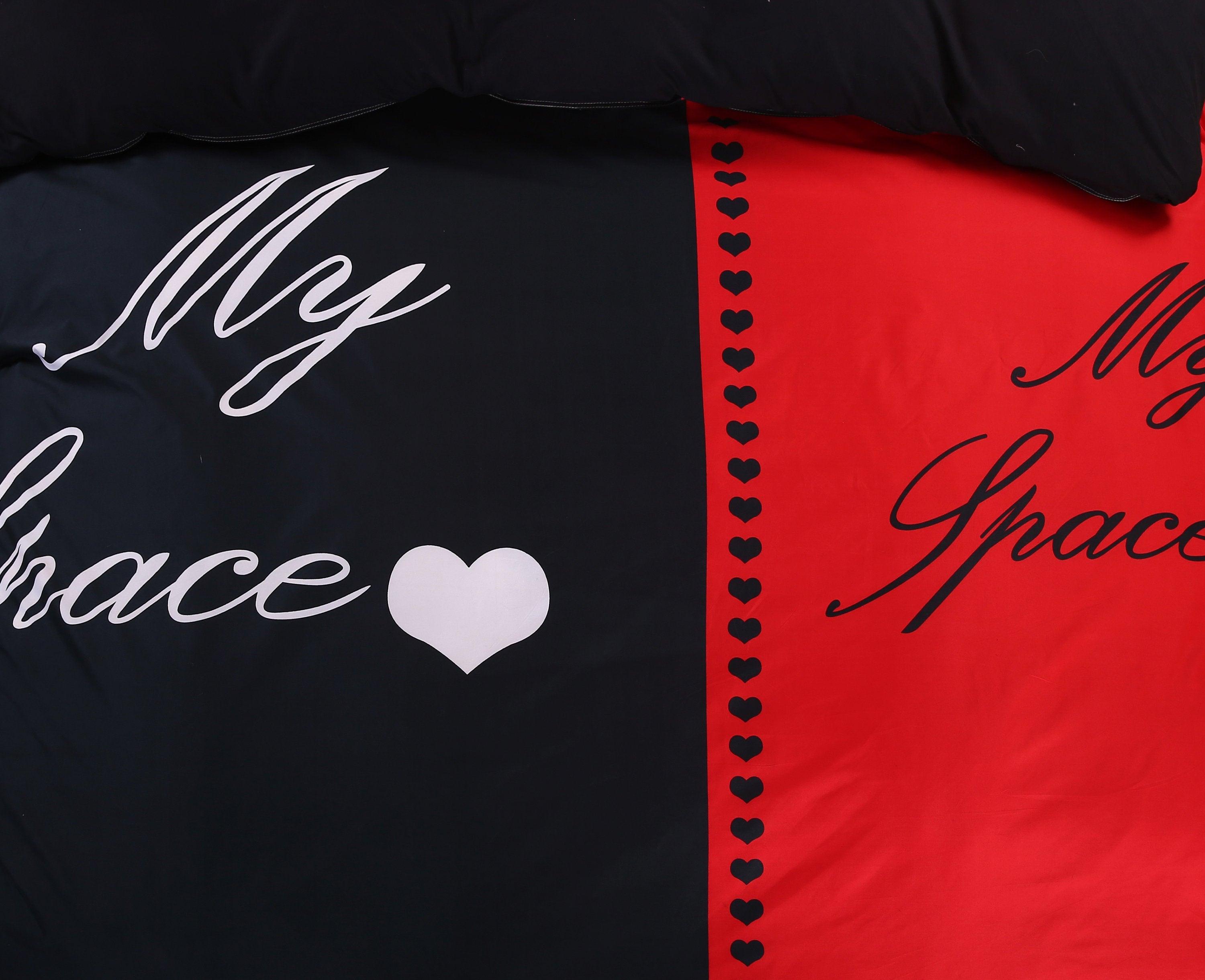 3D Red Black My Space  Quilt Cover Set Bedding Set Pillowcases- Jess Art Decoration