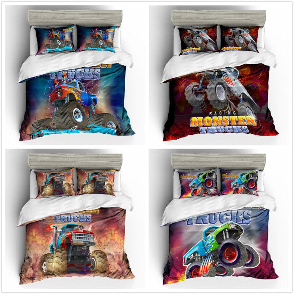 3D  Monster Truck  Quilt Cover Set Bedding Set Pillowcases- Jess Art Decoration