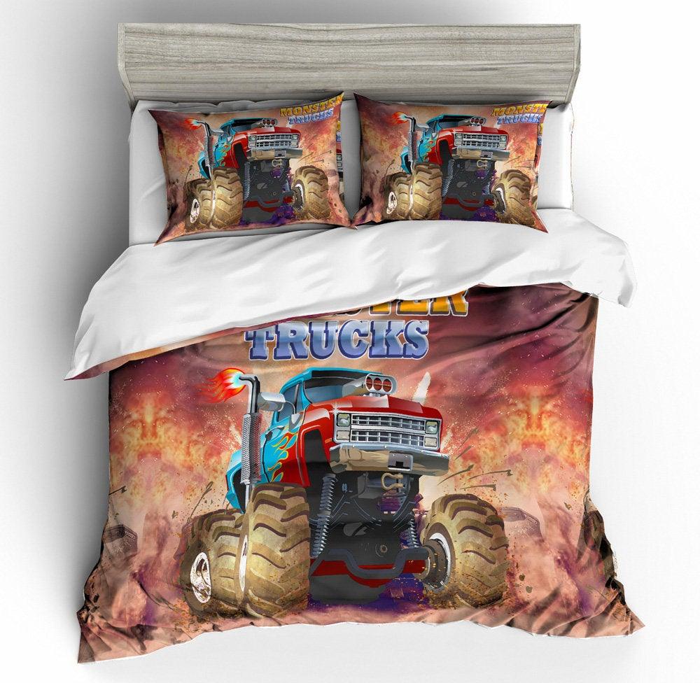 3D  Monster Truck  Quilt Cover Set Bedding Set Pillowcases- Jess Art Decoration