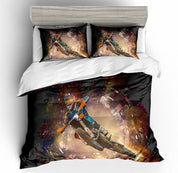 3D Black Motor Motorcycle  Quilt Cover Set Bedding Set Pillowcases- Jess Art Decoration