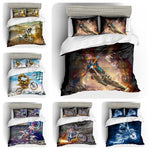 3D Motor Motorcycle  Quilt Cover Set Bedding Set Pillowcases- Jess Art Decoration