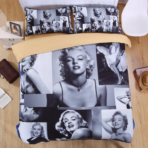 3D Sexy Beauty Marilyn Monroe  Quilt Cover Set Bedding Set Pillowcases- Jess Art Decoration