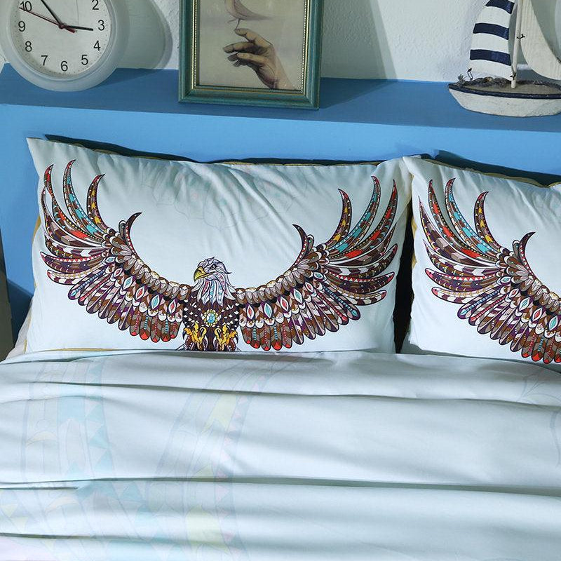3D White National Eagle Bedding Set Quilt Cover Quilt Duvet Cover ,Pillowcases Personalized  Bedding,Queen, King ,Full, Double 3 Pcs- Jess Art Decoration