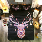 3D Black National Elk Wapiti Bedding Set Quilt Cover Quilt Duvet Cover ,Pillowcases Personalized  Bedding,Queen, King ,Full, Double 3 Pcs- Jess Art Decoration