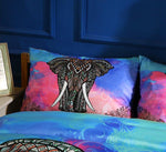 3D Bohemian Mandalas Colorful Elephant Bedding Set  Quilt Duvet Cover ,Pillowcases Personalized  Bedding,Queen, King ,Full, Double 3 Pcs- Jess Art Decoration