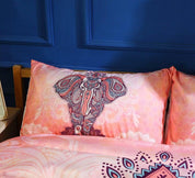 3D Pink Bohemian Mandalas Colorful Elephant Bedding Set Quilt Duvet Cover ,Pillowcases Personalized  Bedding,Queen, King ,Full, Double 3 Pcs- Jess Art Decoration