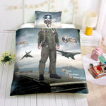 3D Fighter pilot  Quilt Cover Set Bedding Set Pillowcases- Jess Art Decoration