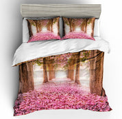 3D Pink Flower Secret Forest Bedding Set Quilt Cover Quilt Duvet Cover ,Pillowcases Personalized  Bedding,Queen, King ,Full, Double 3 Pcs- Jess Art Decoration