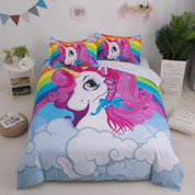 3D Cartoon  Unicorn  Quilt Cover Set Bedding Set Pillowcases- Jess Art Decoration