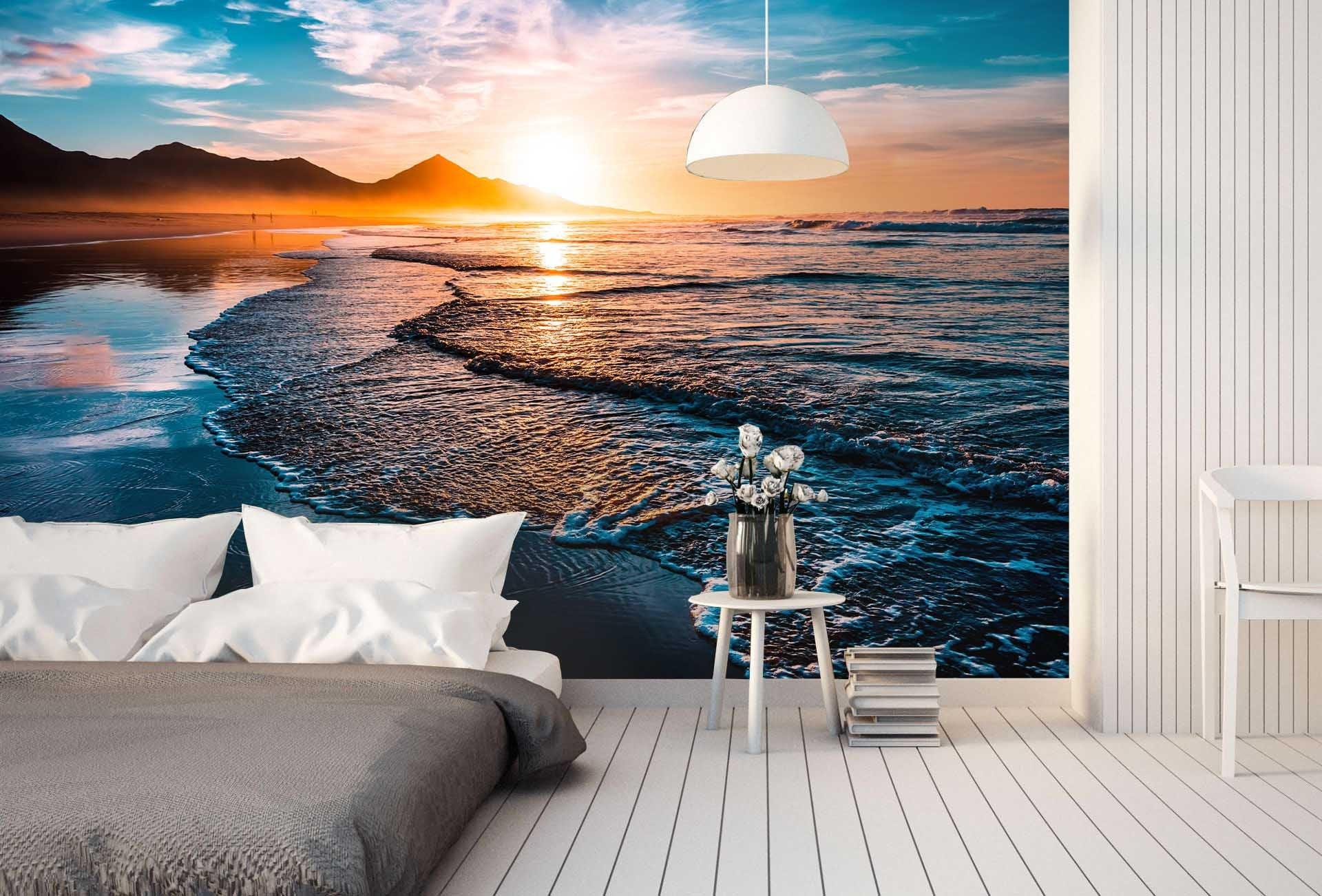 3D Sunrise, Spectacular, Mountain, Ocean Wallpaper- Jess Art Decoration