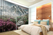 3D Mountain With Trees C111 Blockout Photo Curtain Print Curtains Drapes Fabric Window | 3D Large Photo Curtain, Jess Art Decoration Wallpaper- Jess Art Decoration