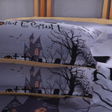 3D Halloween Pumpkin Witch Duvet Cover Bedding Set Quilt Cover Pillowcases Personalized  Bedding Queen  King  Full  Double 3 Pcs- Jess Art Decoration