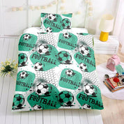 3D Football Kids Pattern Duvet Cover Bedding Set Quilt Cover Pillowcases Personalized  Bedding Queen  King  Full  Double 3 Pcs- Jess Art Decoration