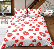 3D White Kiss   Quilt Cover Set Bedding Set Pillowcases- Jess Art Decoration