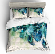 3D Blue Peacock Feather   Quilt Cover Set Bedding Set Pillowcases- Jess Art Decoration