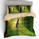 3D Green Peacock  Quilt Cover Set Bedding Set Pillowcases- Jess Art Decoration