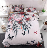 3D White Dreamcatcher butterfly  Quilt Cover Set Bedding Set Pillowcases- Jess Art Decoration
