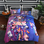 3D Purple Dreamcatcher Feather   Quilt Cover Set Bedding Set Pillowcases- Jess Art Decoration