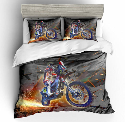 3D Motor Motercycle  Quilt Cover Set Bedding Set Pillowcases- Jess Art Decoration