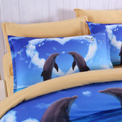 3D Dolphin Love  Quilt Cover Set Bedding Set Pillowcases- Jess Art Decoration
