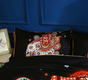 3D Black Bohemian Mandalas Colorful Elephant Bedding Set Quilt Duvet Cover ,Pillowcases Personalized Bedding,Queen, King ,Full, Double 3 Pcs- Jess Art Decoration