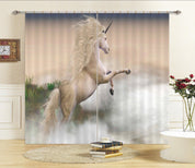 3D Unicorn On The Clouds C093 Blockout Photo Curtain Print Curtains Drapes Fabric Window | 3D Large Photo Curtain, Jess Art Decoration Wallpaper- Jess Art Decoration