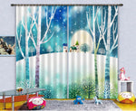3D Snow Forest C132 Blockout Photo Curtain Print Curtains Drapes Fabric Window | 3D Large Photo Curtain, Jess Art Decoration Wallpaper- Jess Art Decoration