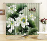 3D Flowers With Duck C155 Blockout Photo Curtain Print Curtains Drapes Fabric Window | 3D Large Photo Curtain, Jess Art Decoration Wallpaper- Jess Art Decoration