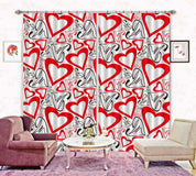 3D Red Heart C182 Blockout Photo Curtain Print Curtains Drapes Fabric Window | 3D Large Photo Curtain, Jess Art Decoration Wallpaper- Jess Art Decoration