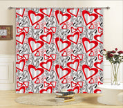 3D Red Heart C182 Blockout Photo Curtain Print Curtains Drapes Fabric Window | 3D Large Photo Curtain, Jess Art Decoration Wallpaper- Jess Art Decoration