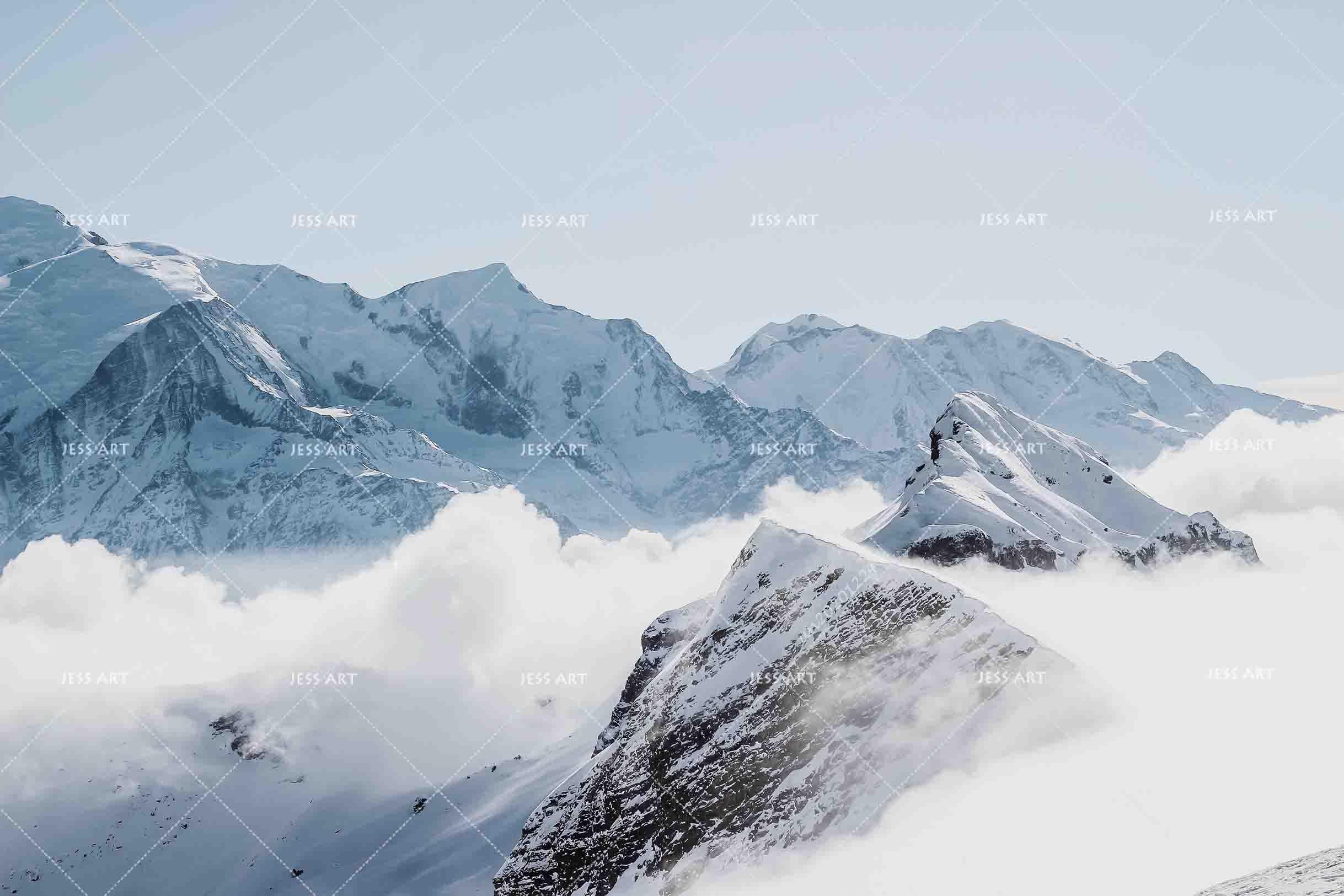 3D Sky Snow Mountain White Cloud Wall Building Wall Mural Wallpaper LQH 786- Jess Art Decoration